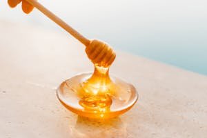 Golden honey flowing