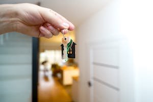 house keys inside a modern apartment,