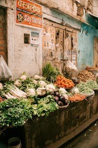 Vibrant market stall